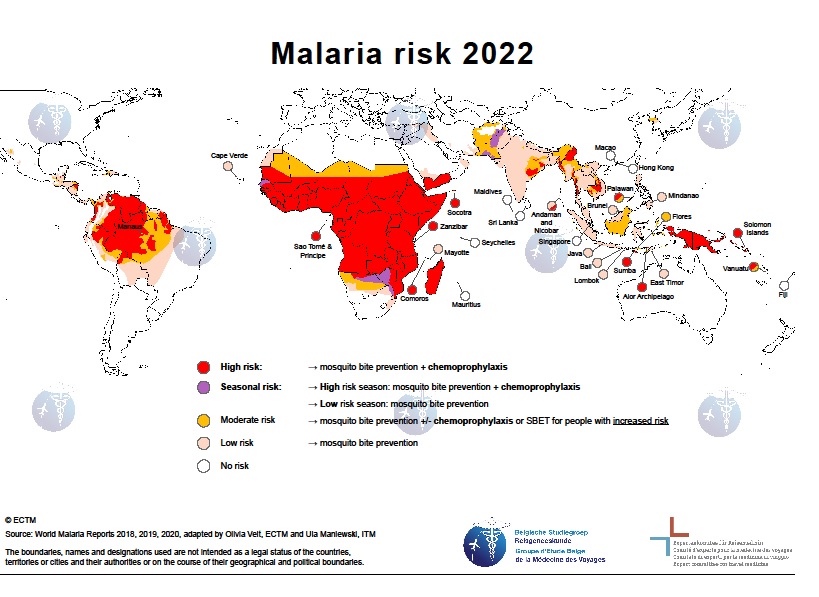 malaria travel countries